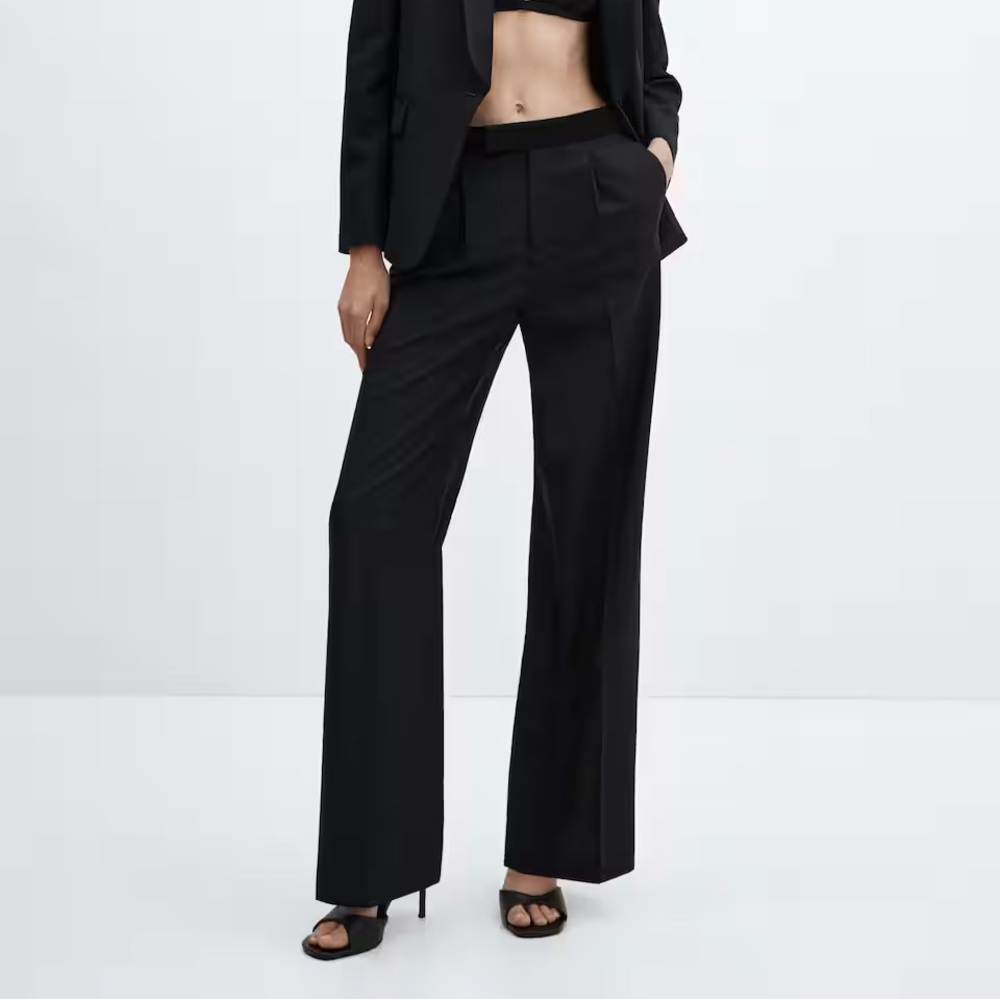 Mango black tuxedo pant